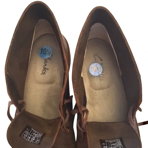 Clarks Bushacre 2 Dark Brown Leather Chukka Boots Size 10.5 Lace-up Ankle Boot - Picture 7 of 14